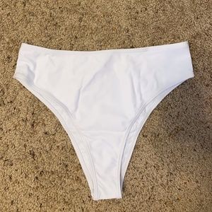NEW White high cut bikini swim bottom M